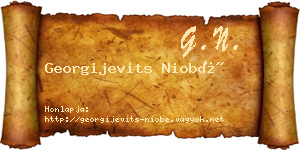Georgijevits Niobé névjegykártya